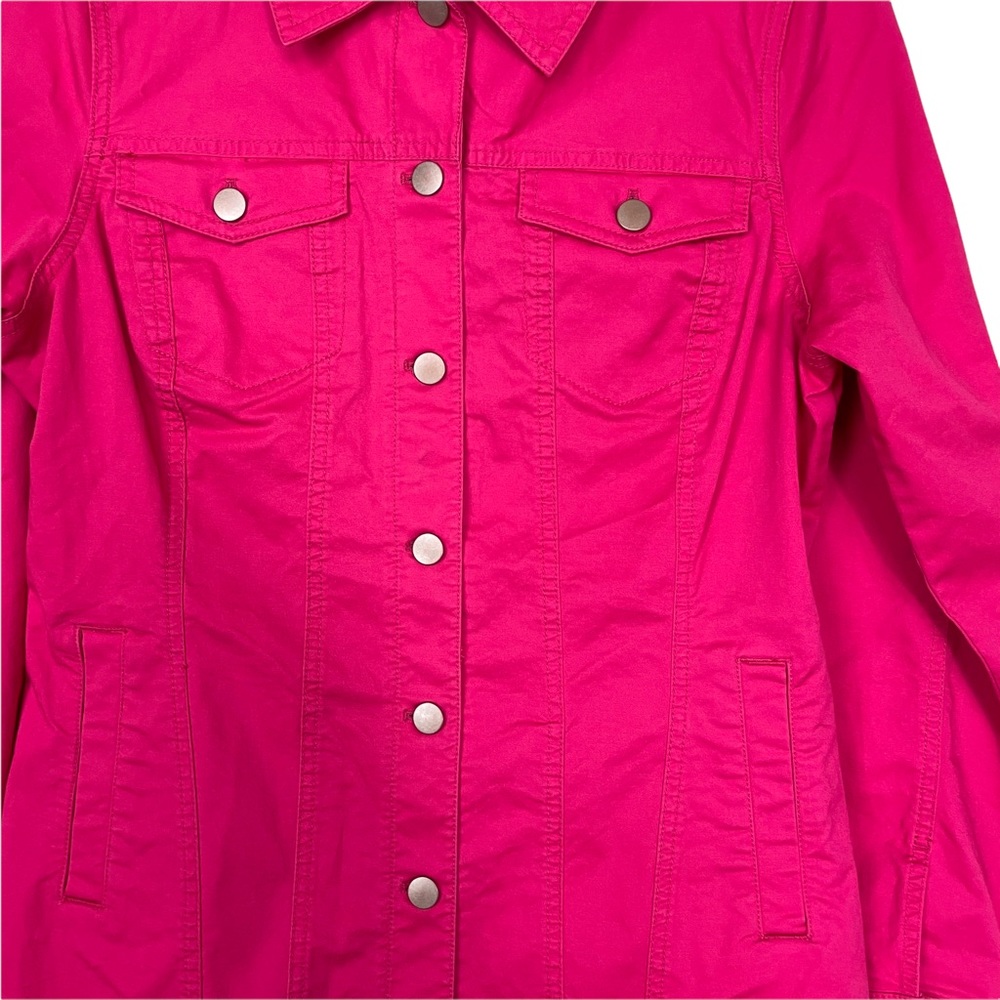 Pendleton Pink Denim Jacket Silver Button-Down Hi… - image 3